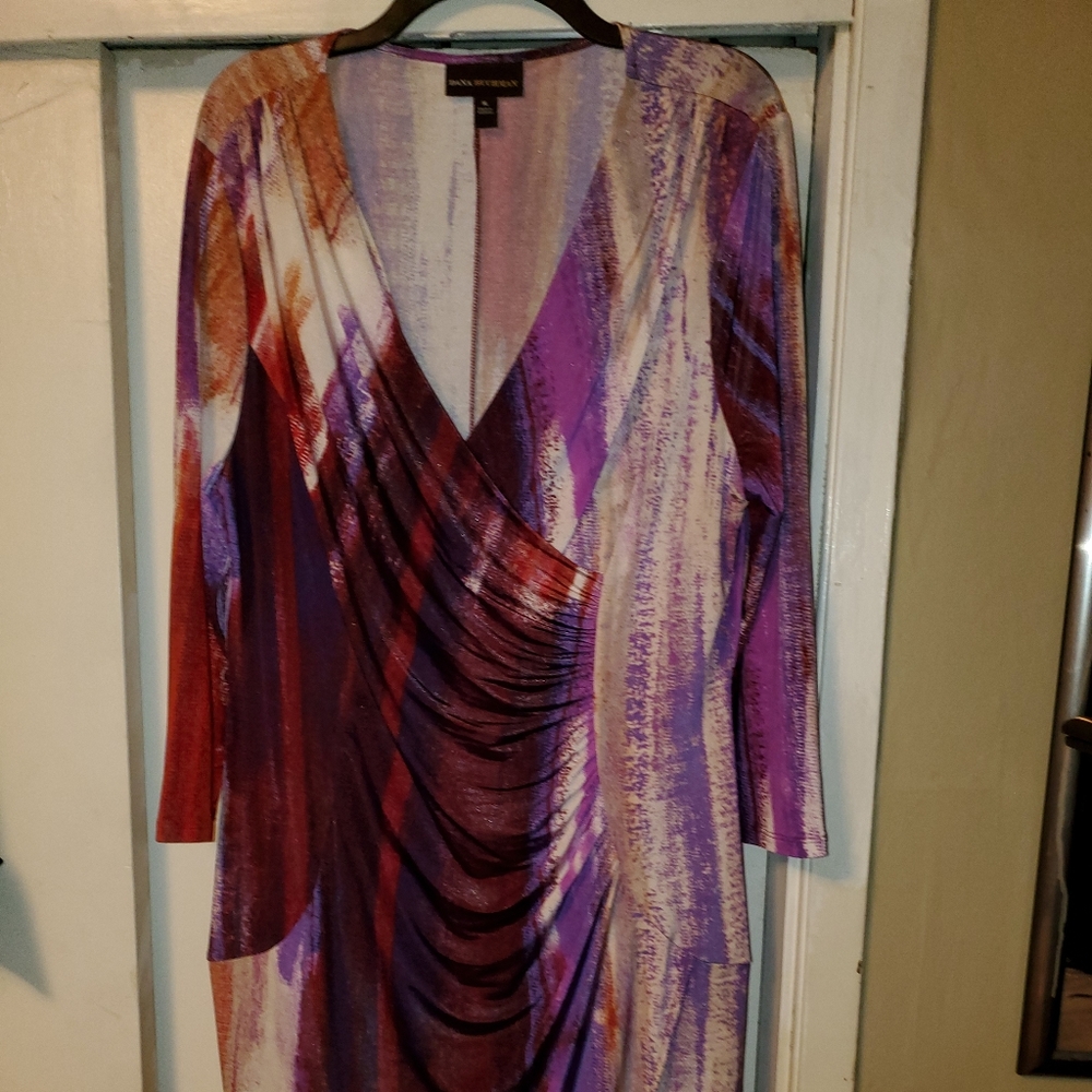 Multi-color Wrap Dress